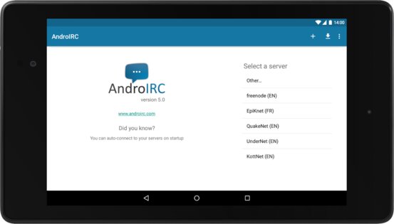 AndroIRC 5.2. Скриншот 10