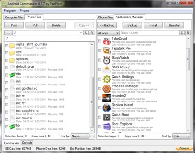 Android Commander 0.7.9.9. Скриншот 2