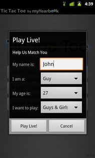 Tic Tac Toe LIVE! 2.3. Скриншот 2