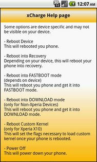 xCharge Reboot Options 1.6. Скриншот 4