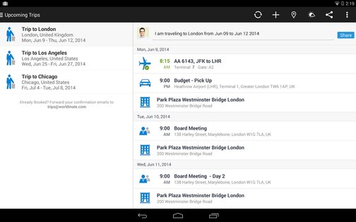 WorldMate 7.0.16. Скриншот 14