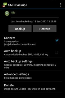 SMS Backup+ 1.5.11. Скриншот 1