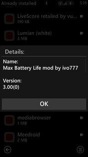 Max Battery Life mod by ivo777 4.00(0) Final. Скриншот 3