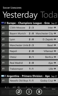 Soccer Live Scores 1.00. Скриншот 1