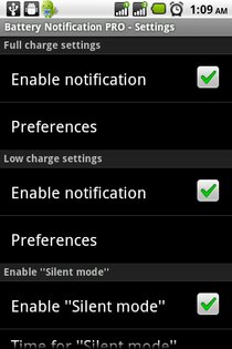 Battery Notification PRO 3.0.4. Скриншот 1