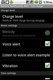 Battery Notification PRO 3.0.4. Скриншот 2