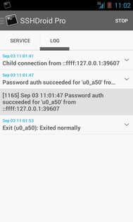 SSHDroid 2.1.2. Скриншот 4