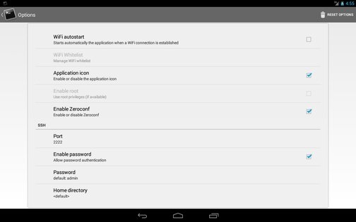 SSHDroid 2.1.2. Скриншот 13
