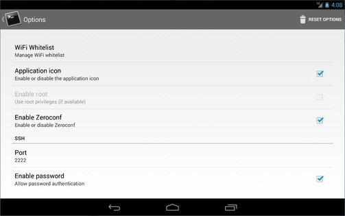 SSHDroid 2.1.2. Скриншот 19