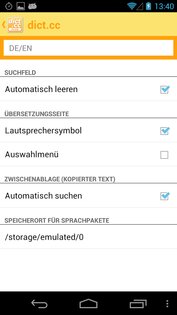 dict.cc 13.1.26. Скриншот 13