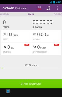 Runtastic Pedometer Step Count 1.6.2. Скриншот 1