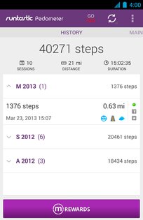 Runtastic Pedometer Step Count 1.6.2. Скриншот 6