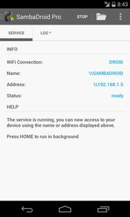 SambaDroid 2.1.3. Скриншот 2
