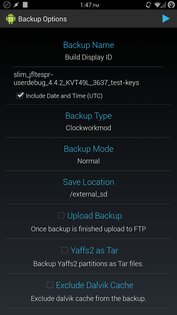 Online Nandroid Backup 4.4.5. Скриншот 3