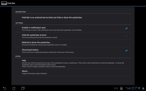 Hide Bar 2.6. Скриншот 1