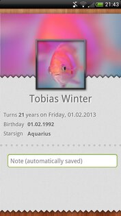Birthdays Free 1.7.1. Скриншот 2