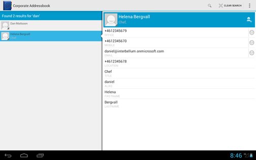 Corporate Addressbook 2.0.8. Скриншот 1