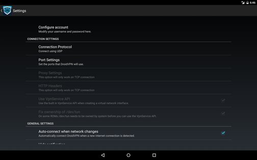 DroidVPN 3.0.5.3. Скриншот 6