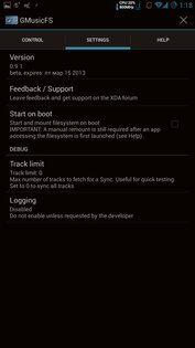 GMusicFS 0.9.6.1 beta. Скриншот 2