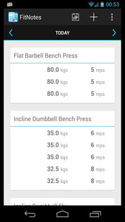 FitNotes 25.1. Скриншот 1