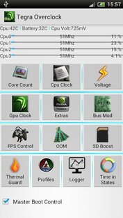 Tegra Overclock 1.6.9 Alpha. Скриншот 1