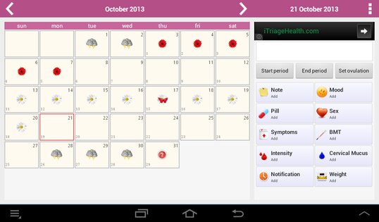 Feminap - женский календарь 2.5. Скриншот 1