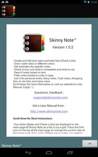 Skinny Note Lite 1.6.0. Скриншот 1