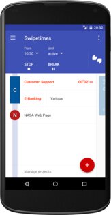 Swipetimes – трекер рабочего времени 21.0.0. Скриншот 1