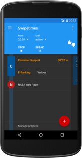 Swipetimes – трекер рабочего времени 21.0.0. Скриншот 2