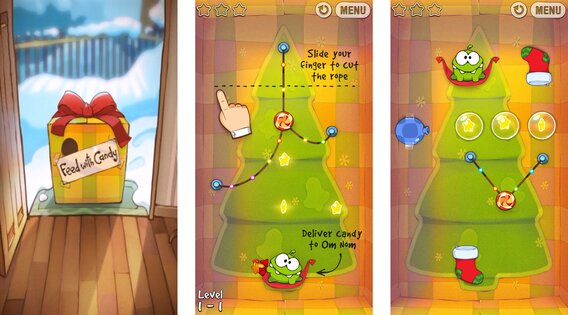 Cut the Rope Holiday Gift 1.7.1. Скриншот 1