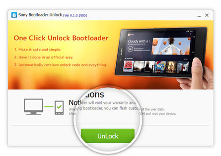 Kingo SONY Bootloader Unlock 0.2.0.1819. Скриншот 4