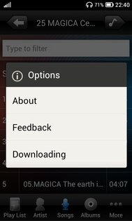 FTouch Music Player 1.18. Скриншот 3