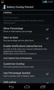 Battery Overlay Percent 1.2.4. Скриншот 10
