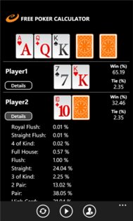 Покерный калькулятор. Скриншот 2