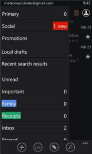 MetroMail. Скриншот 1