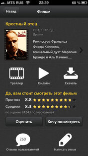 Фильмы на Имхонете. Скриншот 1