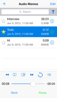 Audio Memos Pro. Скриншот 2