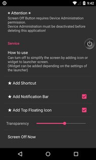 Screen Off Button 2.7. Скриншот 2