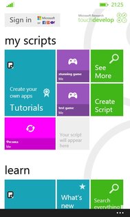 Touchdevelop. Скриншот 2