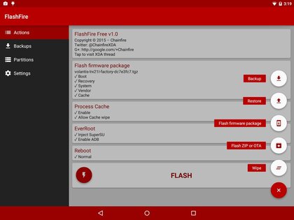 FlashFire 0.73. Скриншот 3