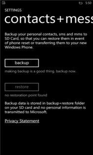 contacts+message backup. Скриншот 1