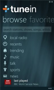 TuneIn Radio. Скриншот 1