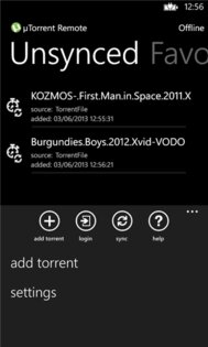µTorrent Remote. Скриншот 1