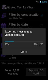 Backup Text for Viber 1.0.2. Скриншот 4