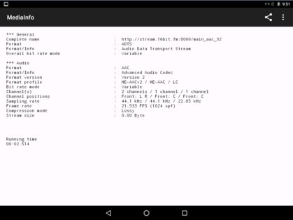 Mediainfo 1.61. Скриншот 1