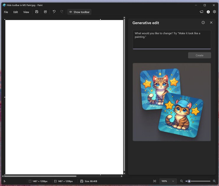 В Microsoft Paint в Windows 11 появилась функция редактирования изображений с помощью ИИ
