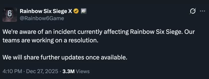 Ubisoft отключила серверы Rainbow Six Siege: злоумышленники раздали игрокам по 2 млрд валюты