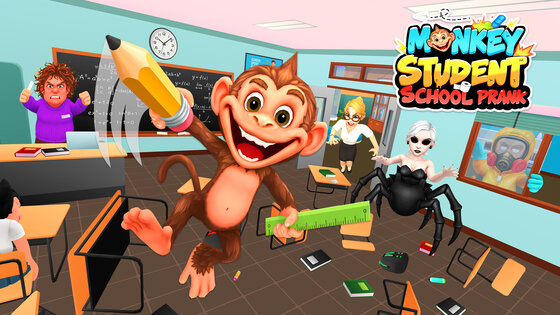 Monkey Student School Prank 1.0.3. Скриншот 18