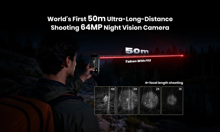 Смартфон Fossbit F113 позволит увидеть спрятанные в темноте объекты на расстоянии 50 метров