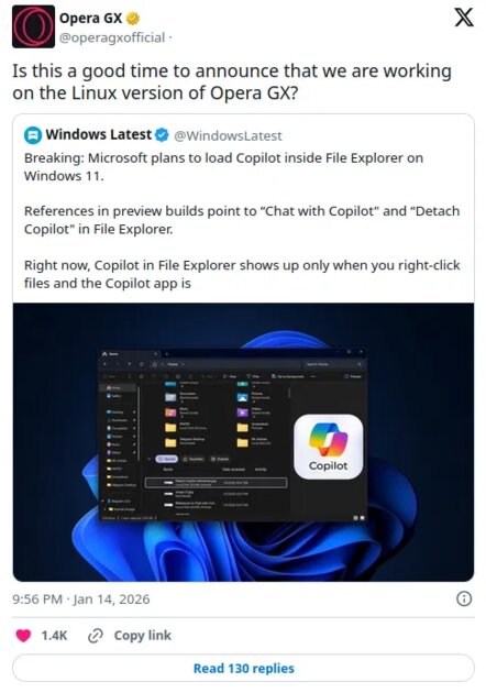 Браузер Opera GX появится на Linux, но пользователи раскритиковали эту идею